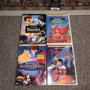 Disney Children’s DVD Lot Bambi Little Mermaid Sleeping Beauty Pinocchio Read - Picture 1 of 11