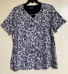 Suéter para mujer Catherines manga corta talla 0X 14/16W cuello redondo floral - Imagen 1 de 11