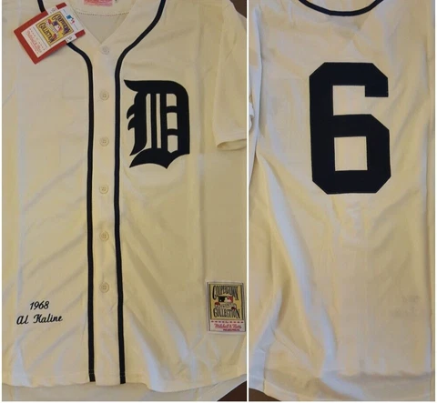Retro Detroit Tigers Al Kaline Throwback Cream Medium Baseball Jersey Cover