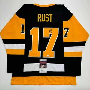 Autographed/Signed Bryan Rust Pittsburgh Black Hockey Jersey JSA COA - Picture 1 of 4