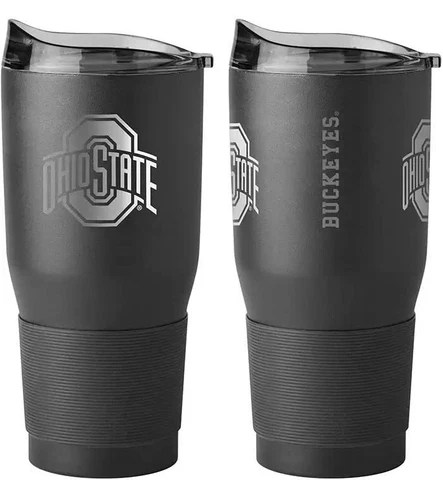 Stainless Steel 30z Ultra Travel Tumbler (Ohio State Buckeyes, Black) Cover
