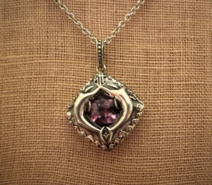NEW GUY HARVEY Sterling Silver Double Marlin Shield Cushion Amethyst Necklace - Picture 1 of 4