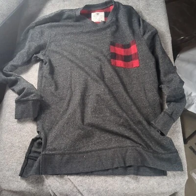 Camiseta On the Byas Para Hombre M Cuello Redondo Bolsillo Manga Larga Camiseta Gris Contraste Foto 1 de 4