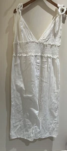 Fashion Union Dress Size 14 Ivory Sleeveless Fit Flare Midi Sundress Casual Summ - Picture 1 of 8