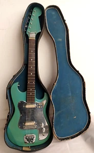 SUPER RARE Vintage Sekova Jupiter Green Electric Guitar For Repair (Electronics) - Picture 1 of 22