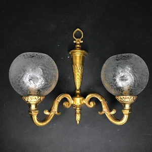 19th Century Neoclassical Gilded Bronze and Glass Sconce, Electrified, Antiqu... - Picture 1 of 13