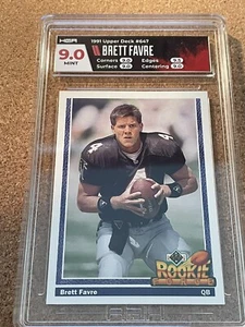 1991 UPPER DECK #647 Brett Favre RC HGA 9.0 MINT Grade - Picture 1 of 3