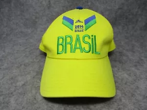 FIFA World Cup Hat Cap Strap Back Mens Yellow Green Adidas Soccer Futbol - Picture 1 of 12