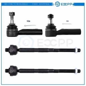 2005-2010 For Jeep Grand Cherokee 4pcs Front Inner & Outer Tie Rod Links Kit - Picture 1 of 9