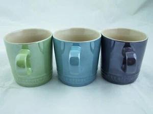 Le Creuset Stoneware Pearl Multicolor 12oz Coffee Mug Set of 3 - Picture 1 of 11