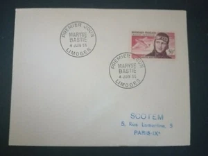 FRANCE PREMIER DAY FDC YVERT POST AERIENNE 34 BALDWIN AVIATION 50F LIMOGES 1955 - Picture 1 of 1