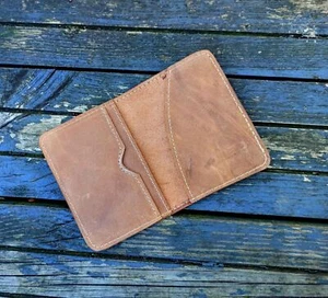 Mens Wallet Mini Slim Credit Card Holder 100% Leather Women ID Case High Quality - Picture 1 of 9