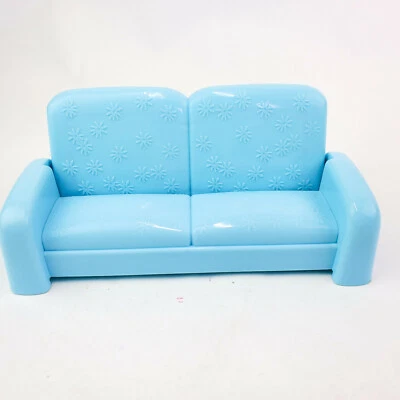 Sofá sofá plegable Barbie Talking Townhouse 2002 azul pieza de repuesto Foto 1 de 4