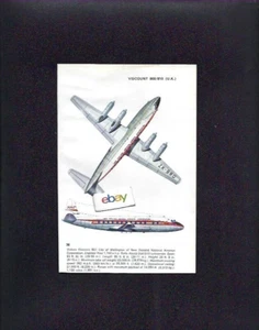 NAK NEW ZEALAND NATIONAL AIRWAYS VISCOUNT 807 KENNETH MUNSON BUCH KUNSTDRUCK - Bild 1 von 1