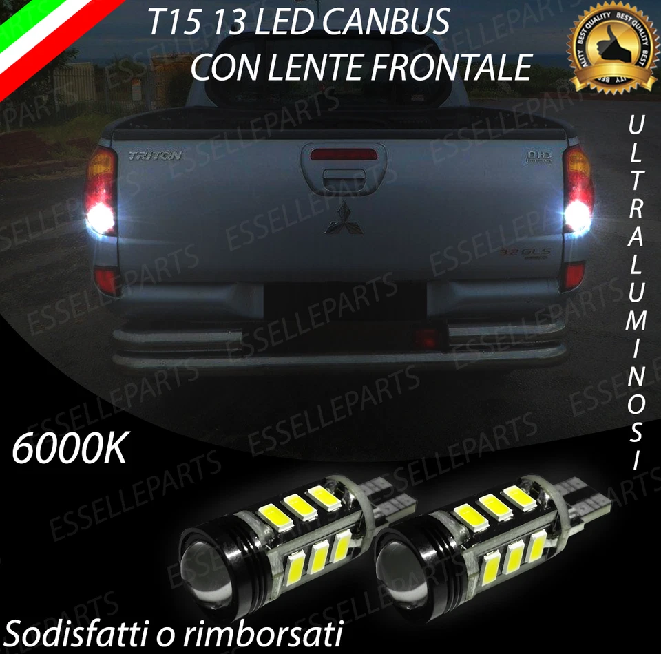 LAMPADE RETROMARCIA 13 LED T15 W16W CANBUS MITSUBISHI L200 IV NO AVARIA - Immagine 1 di 1