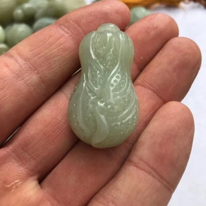Certified Hotan Jade Necklace Pendant Carved BAICAI,Jade for Men Women Nephrite - Picture 1 of 6