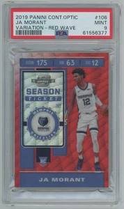 2019 Panini Contenders Optic #106 Ja Morant Variation Red Wave Rookie PSA 9 MINT - Picture 1 of 2