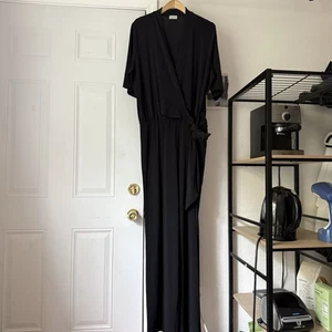 BY MALENE BIRGER Jumpsuit schwarz Grobstrick Surplice Wickeloptik weites Bein zum Binden - Bild 1 von 7