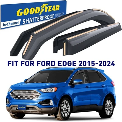 Protectores de lluvia viseras de ventilación pantalla para Ford Edge 2015-2024 irrompible Foto 1 de 4