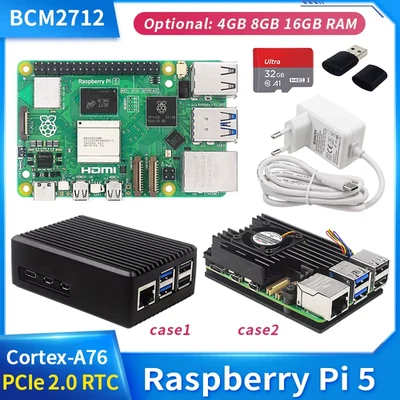 Official Raspberry Pi 5 16GB 8GB 4GB RAM BCM2712 Cortex-A76 2.4GHz LPDDR4X-4267  - Image 1 of 4