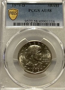 1979-D SBA $1 Coin, PCGS AU 58. Nice Coin!!!! - Picture 1 of 4