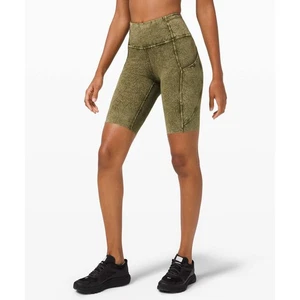 Lululemon Fast Free Short 10" Ice Dye Ice Wash Moss Green Size 4 Pockets - Picture 1 of 8