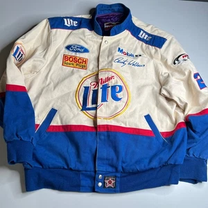 Vintage Rusty Wallace Miller Lite NASCAR JH Design Jacket XXL Made in USA Racing - Picture 1 of 12