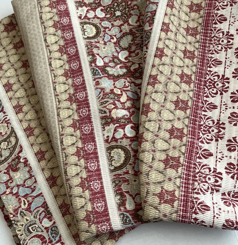 Cortina de ducha Sonoma Life + Style 76x70 Seersucker Paisley Boho étnica roja tostada Foto 1 de 4