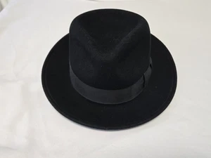 MENS SCALA CLASSICO BLACK WOOL HAT SIZE MEDIUM USA Made  - Picture 1 of 13