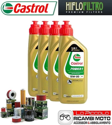 Tagliando 4 OLIO [CASTROL] POWER1 15w50 + FILTRO Honda GL 1100 GOLDWING 1983 Foto 1 de 4