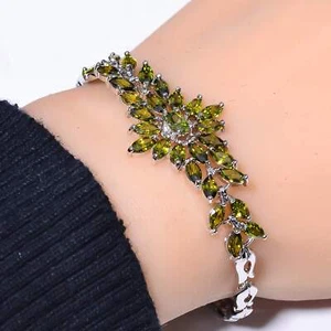 Peridot 925 Sterling Silver Tennis Bracelet 7.99" B_9732_697_2 - Picture 1 of 4