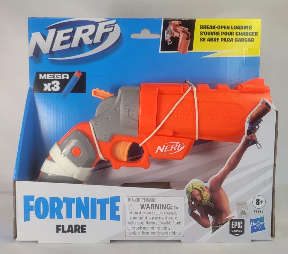 NERF FORTNITE FLARE Dart Blaster / 3 Mega Darts