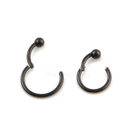 16G 8mm 10mm Hinged Ball Closure Segment Captive Bead Ring Nose Hoop Septum Ring - Image 1 of 4