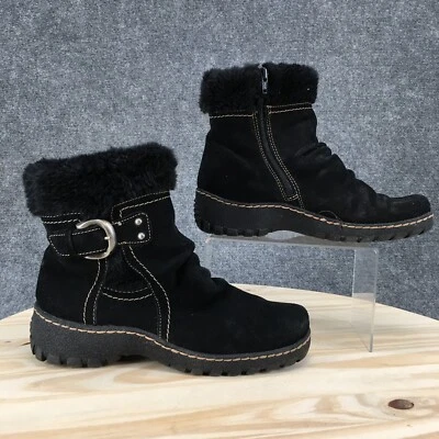 Botas Bare Traps para mujer 8,5 M piel de oveja hebilla botín tacones cuero negro Foto 1 de 4