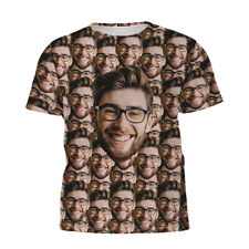 Unique Personalised Full Face Photo Print T-Shirt Custom T-Shirt With Your Face