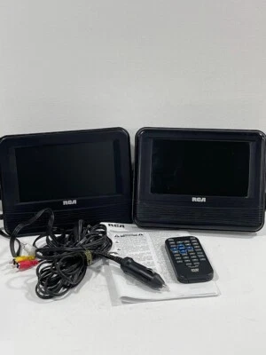 RCA 7” Dual Screen Mobile DVD system With cords and Remote- 69705 - Image 1 of 4