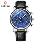 Chenxi Men Watch Roman Numerals Chronograph Date Wristwatch Male Leather Watches