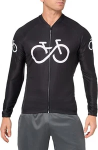 Camiseta deportiva de ciclismo de manga larga negra para hombre Cycle-Run con 3 bolsillos traseros - Talla: S - Imagen 1 de 3