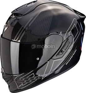 Full-Face Carbon Motorcycle Scorpion Exo 1400 Evo 2 Carbon Reika Silver Blue - Picture 1 of 1