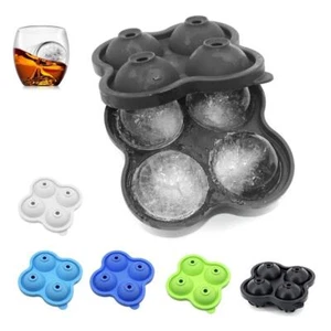 Multifunctional Ice Cube Maker 4-cavity Silicone Ball Cocktail Whiskey Mold - Picture 1 of 5