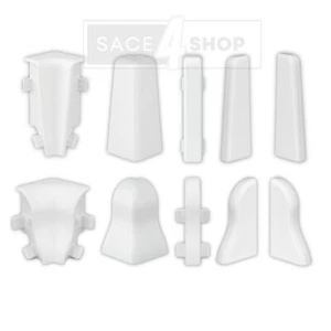 Sockelleiste weiß 58 / 40 mm Fußleiste Vinyl Laminat Parkett Clips Ecken - Bild 1 von 15