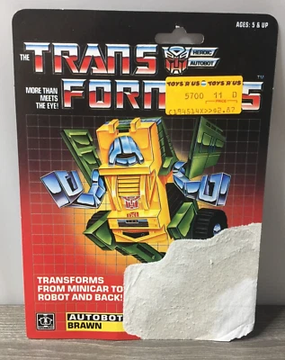 1984 Transformers BRAUN CARDBACK Hasbro G1 Vintage Action Figure Tech Specs - Image 1 of 3