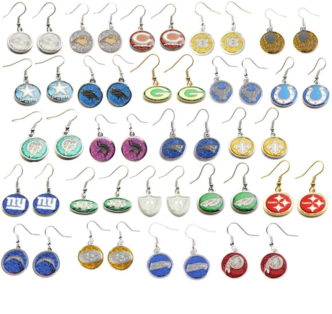 glitter earring dangle charm NFL Pick your team Cover