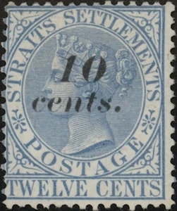 STRAITS SETTLEMENTS, 1882. QV Surcharged 34, Mint - Picture 1 of 1