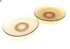 Cambridge Glass Set Of Two Amber Color 5 1/2' Tea Coffee Cup Saucers Post 1920's