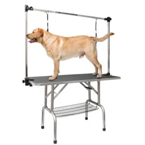 Folding Dog Grooming Table Pet Hair Cut Waterproof Adjustable Suitable All Dogs - Picture 1 of 7