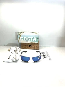 Costa Del Mar Sonnenbrille Pence 18 glänzend silber blau verspiegelt 580 G polarisiert - Bild 1 von 7