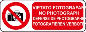Cartello segnaletica VIETATO FOTOGRAFARE in alluminio 330x125 mm - Picture 1 of 1