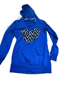 Miss Chievous Burnout hoodie with sequin heart Size Small - Picture 1 of 3