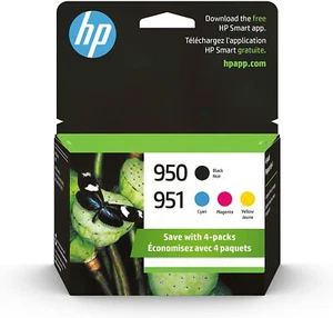 HP 950 Black/951 Cyan/Magenta/Yellow 4-pck Original Ink Cartridges USA Exp-09-22 - Picture 1 of 3